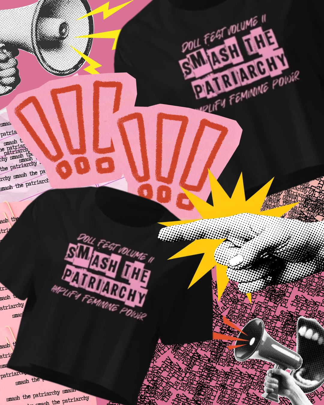 Crop Top - Smash The Patriarchy - Pink